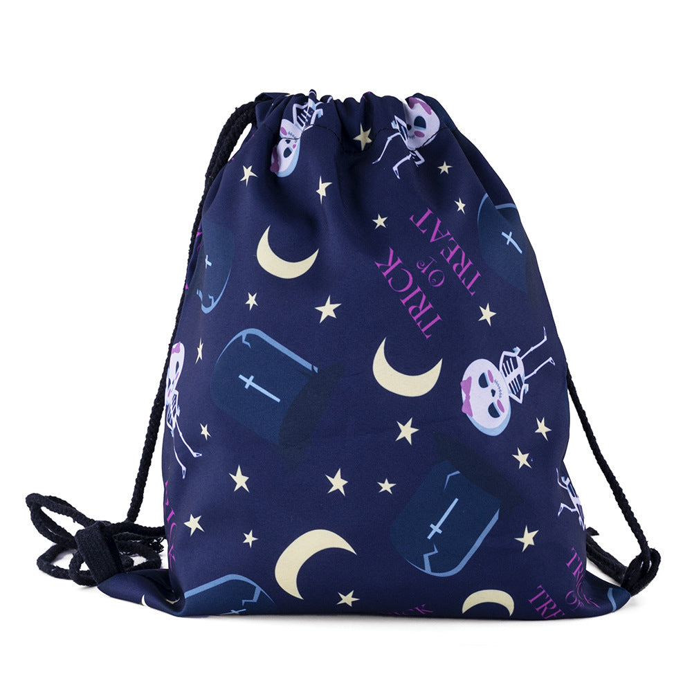 Wholesale Halloween Cartoon Print Oxford Cloth Drawstring Bag